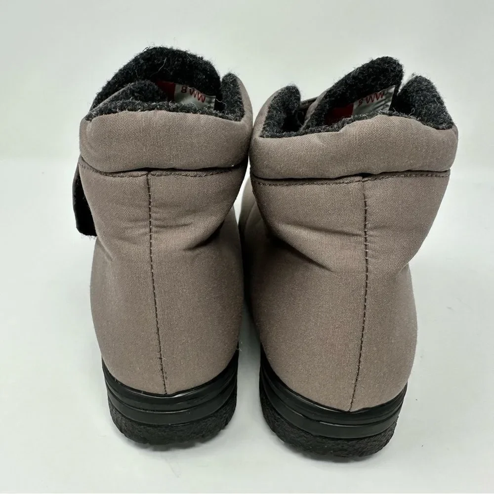 Toe Warmers Canada Womans Taupe Active Wool Lined Waterproof Ankle Boot size 8W‎
